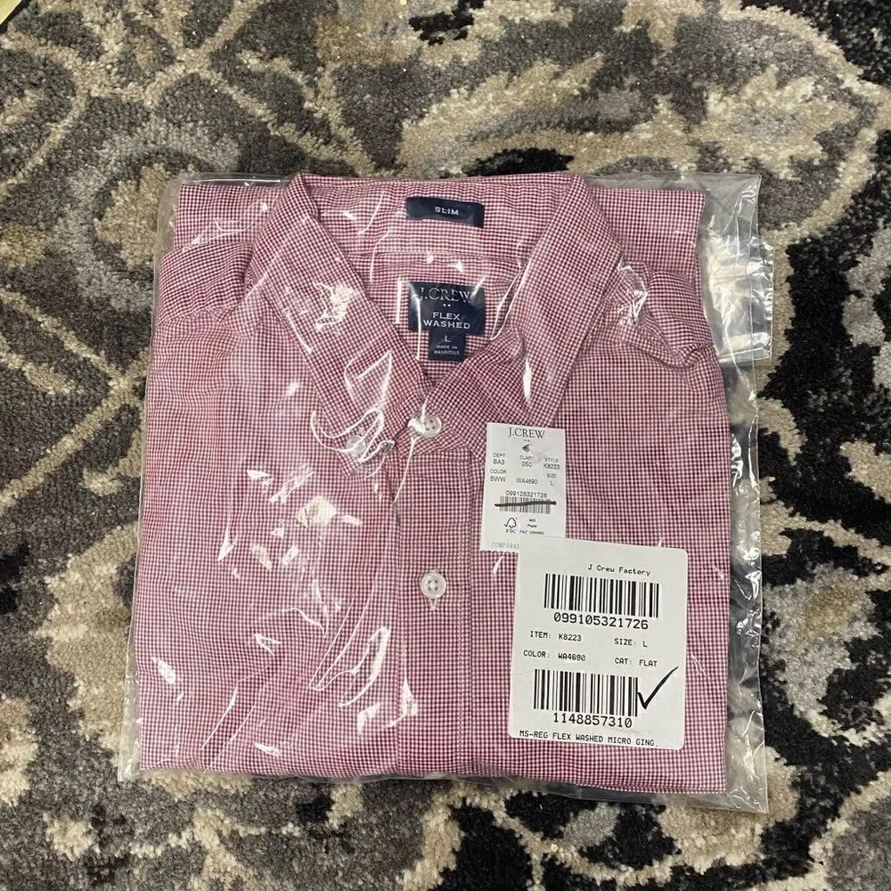 J. Crew Factory Flexed Wash Micro Gingham - Picture 4 of 4
